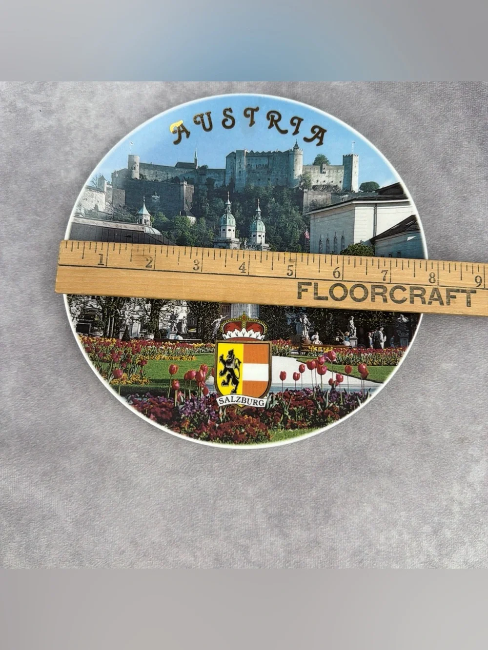 VTG Austria Salzburg 7.75” Souvenir Collector Plate Fortress Mirabell Gardens